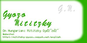 gyozo mititzky business card